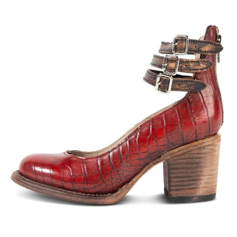 Women's black block heel ankle boots with round toe and back zipper closure for everyday wear