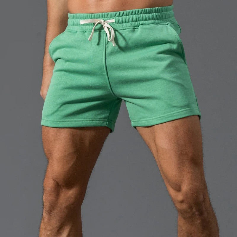 Men's lightweight casual sports shorts with elastic drawstring waist, breathable everyday fit