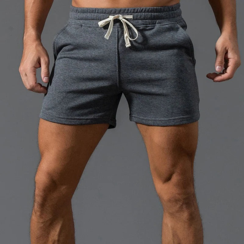 Men's lightweight casual sports shorts with elastic drawstring waist, breathable everyday fit