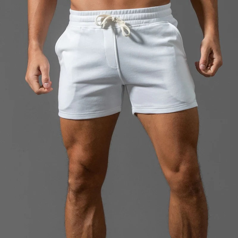 Men's lightweight casual sports shorts with elastic drawstring waist, breathable everyday fit
