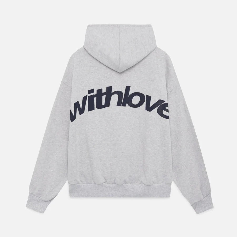 Casual oversized hoodie loose fit streetwear style with bold front detail for effortless comfort