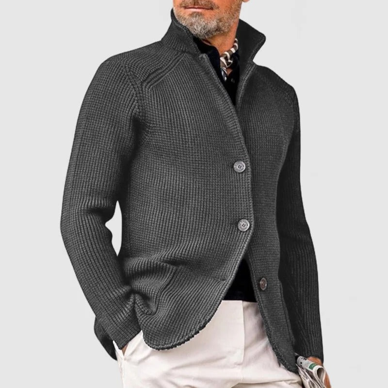 Wavlynn men's knit cardigan button-up front classic fit sweater for casual and formal layering