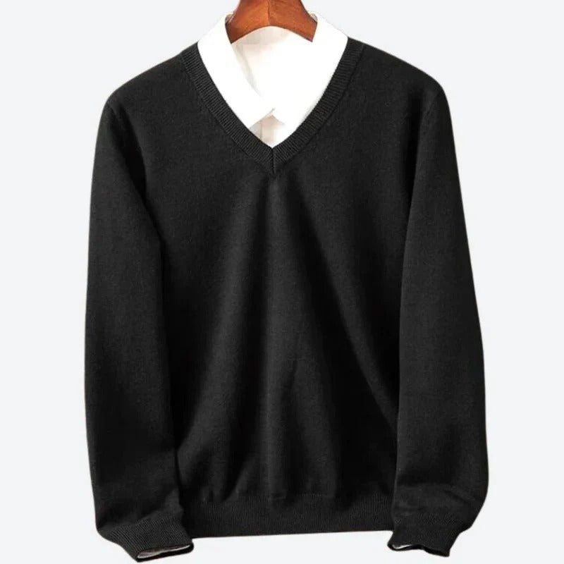 Men's 100% cashmere crew neck pullover sweater, soft lightweight knit for luxurious warmth