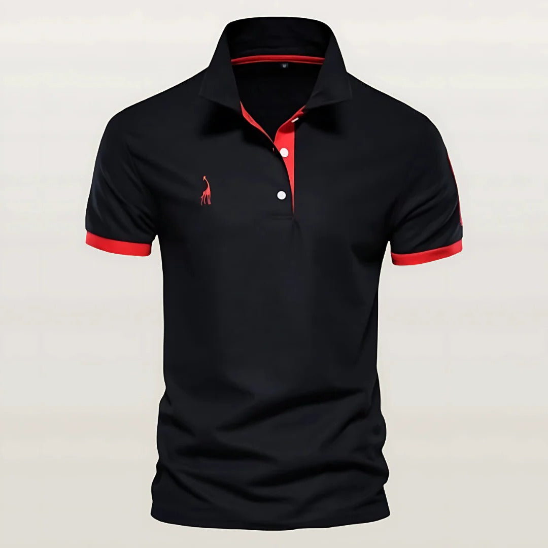 Men's classic navy polo shirt with structured collar and clean placket for a sharp everyday look