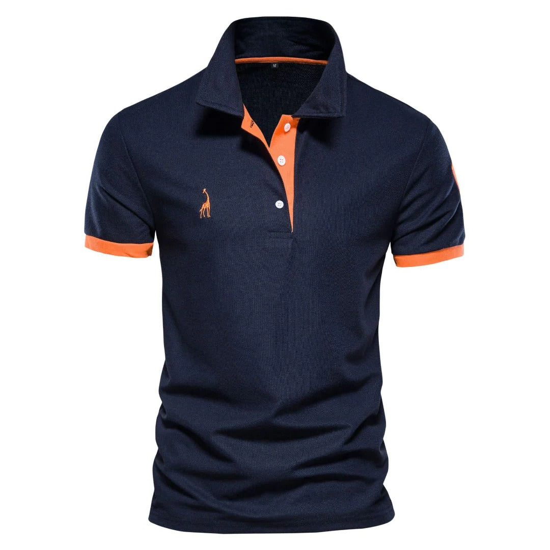 Men's classic regular-fit polo shirt with structured collar and clean placket for polished everyday style