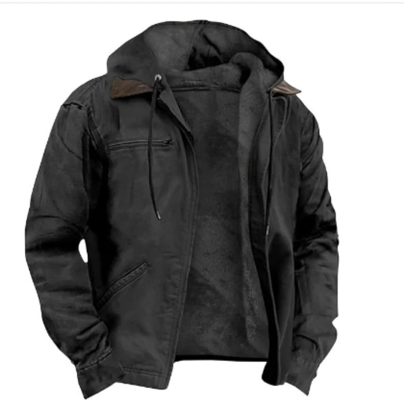 Wavlynn men's classic hooded winter jacket, regular fit, versatile layering piece for cold weather