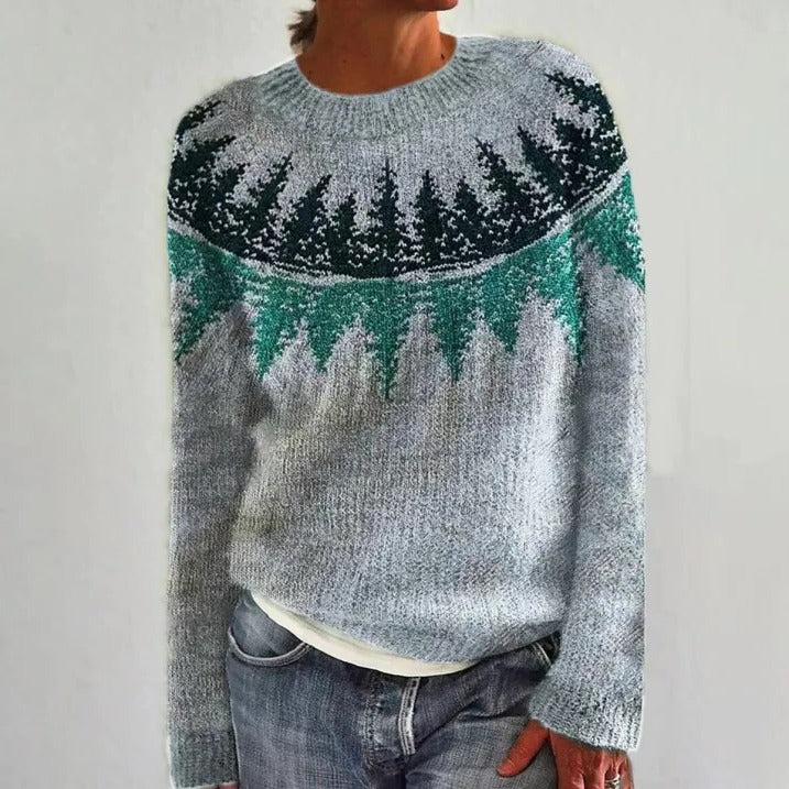 Women's vintage knit winter sweater by Wavlynn, cozy warm style with timeless silhouette