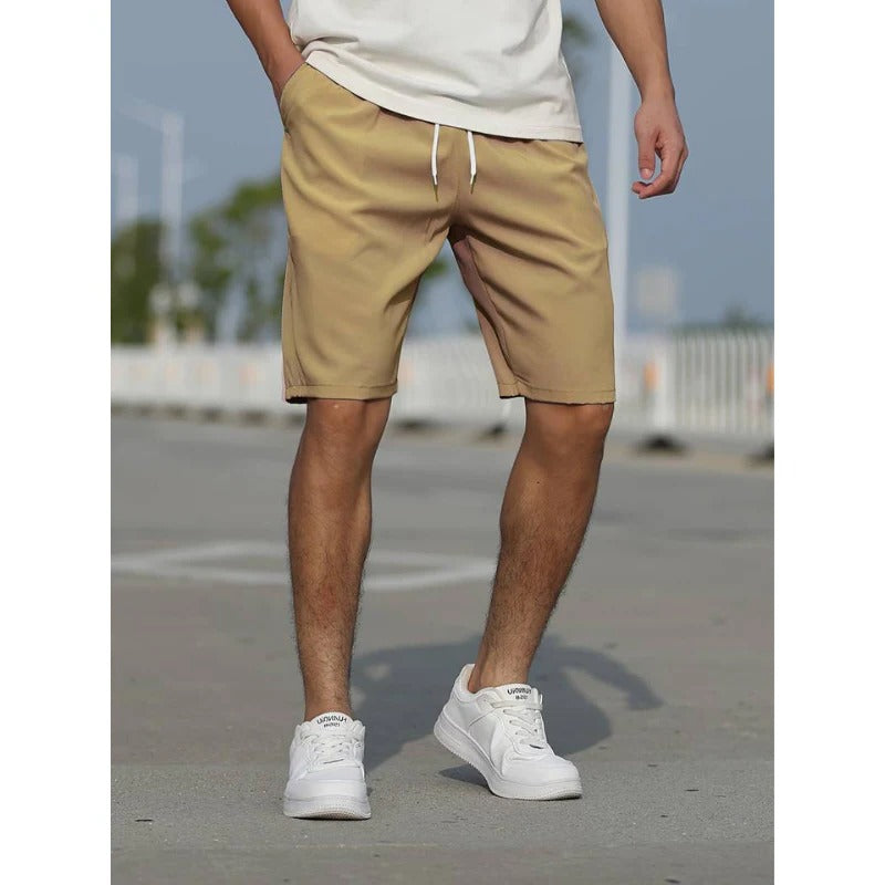 Men's casual drawstring shorts lightweight breathable relaxed fit with adjustable waistband for summer