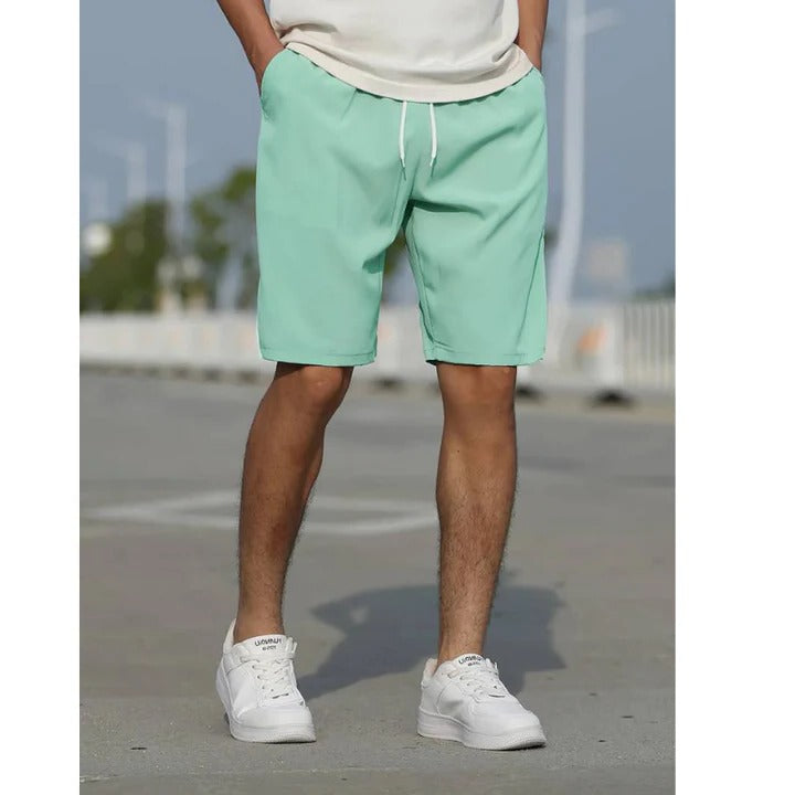 Men's casual drawstring shorts lightweight breathable relaxed fit summer comfort staple