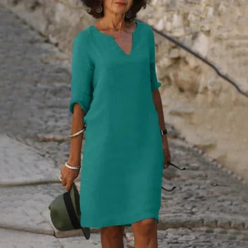 Women's loose fit casual dress in lightweight fabric, relaxed silhouette perfect for warm-weather everyday wear