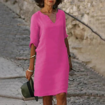 Women's loose fit casual dress in lightweight fabric, relaxed silhouette perfect for warm-weather everyday wear