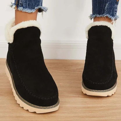 Winter ankle boots with insulated lining, cold-weather style, thermal comfort, durable reinforced seams