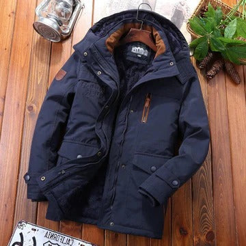 Wavlynn men's insulated hooded winter jacket with pockets, rugged urban cold weather style