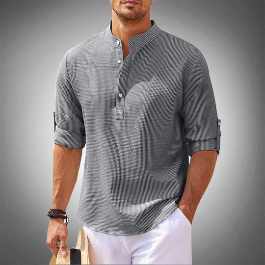 Wavlynn men's classic casual summer shirt, regular fit, lightweight breathable short-sleeve top