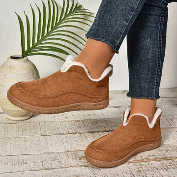 Women's winter comfort shoes with plush lining, non-slip rugged sole, designed for cold weather daily wear