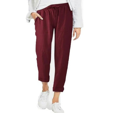 Women's lightweight summer trousers relaxed fit breathable fabric casual polished silhouette