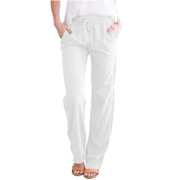 Women's lightweight summer trousers in relaxed regular fit, breathable fabric for warm-weather comfort