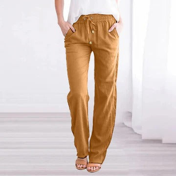Women's lightweight summer trousers relaxed fit breathable fabric casual polished silhouette