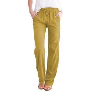 Women's lightweight summer trousers relaxed fit breathable fabric casual polished silhouette