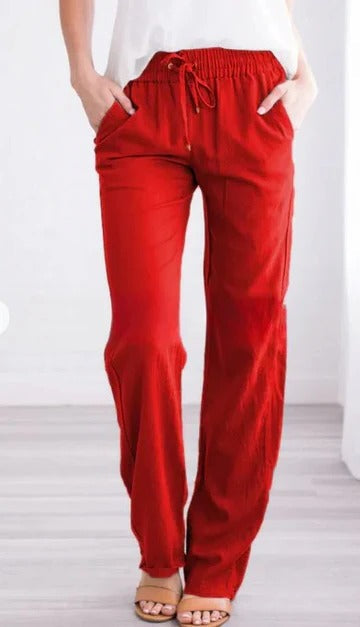 Women's lightweight summer trousers relaxed fit breathable fabric casual warm-weather style