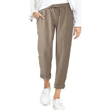 Women's lightweight summer trousers relaxed fit breathable fabric casual polished silhouette