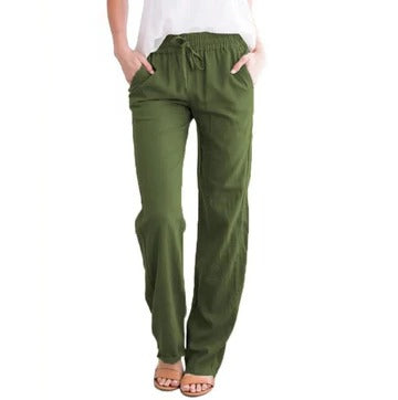 Women's lightweight summer trousers relaxed fit breathable fabric casual polished silhouette