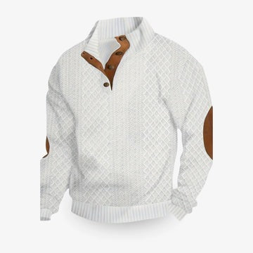 Men's luxury diamond-knit sweater modern slim fit warm breathable cold weather style