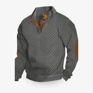 Men's luxury diamond-knit sweater modern slim fit warm breathable cold weather style