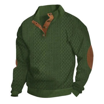 Men's luxury diamond-knit sweater modern slim fit warm breathable cold weather style