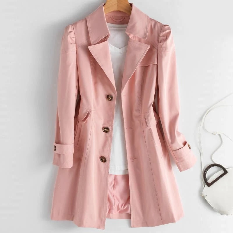 Wavlynn women's classic lightweight trench coat tailored silhouette professional everyday elegance XS-3XL