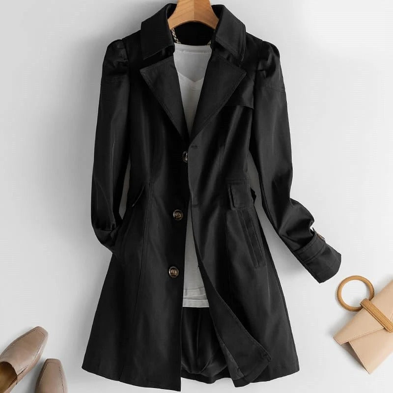 Wavlynn women's classic lightweight trench coat tailored silhouette professional elegance XS-3XL