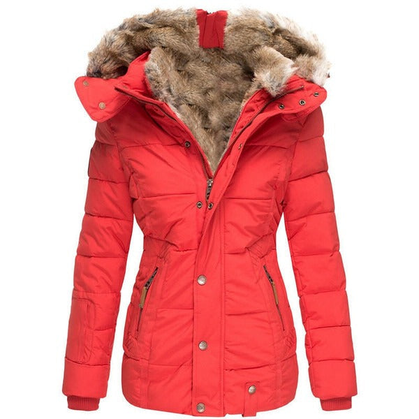 Waterproof fleece coat with secure front zipper, lightweight water-repellent shell for winter outdoor wear