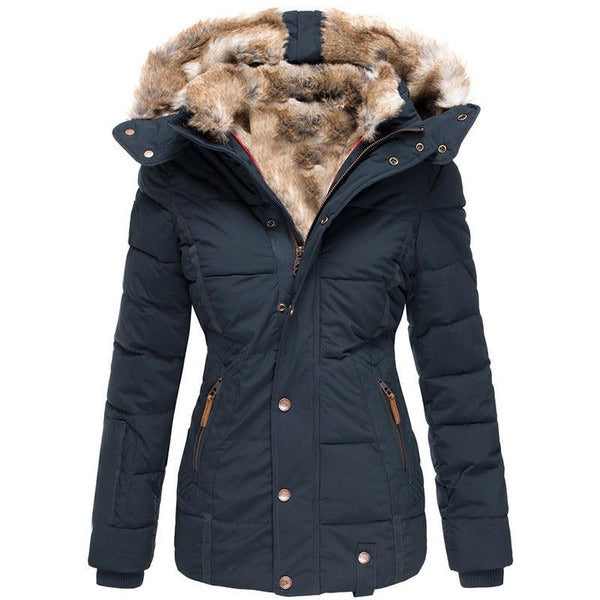 Waterproof fleece coat lightweight water-repellent shell secure front zipper winter outdoor style