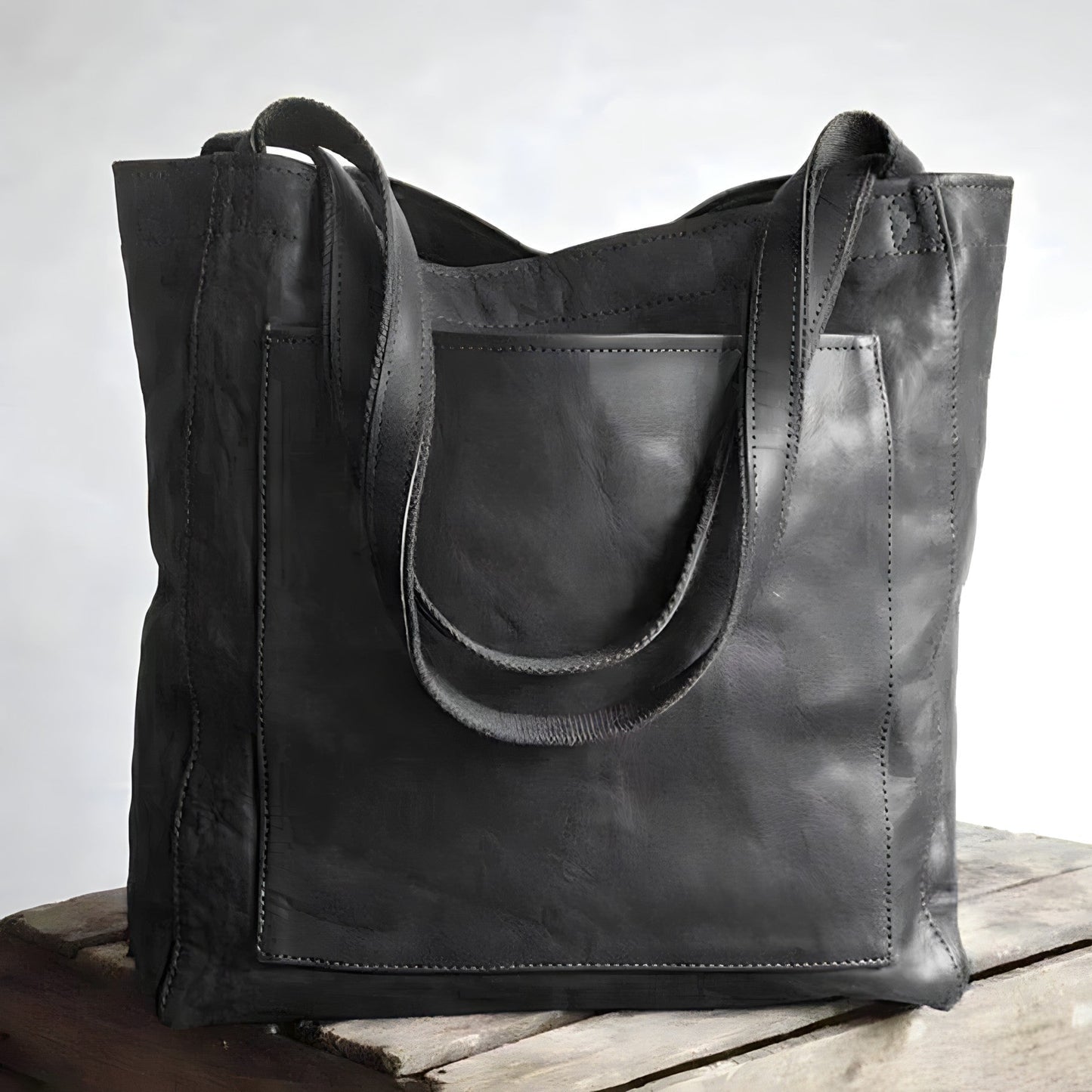 Wavlynn Isabella oversized vegan leather shoulder tote bag, cruelty-free everyday carryall in neutral tone