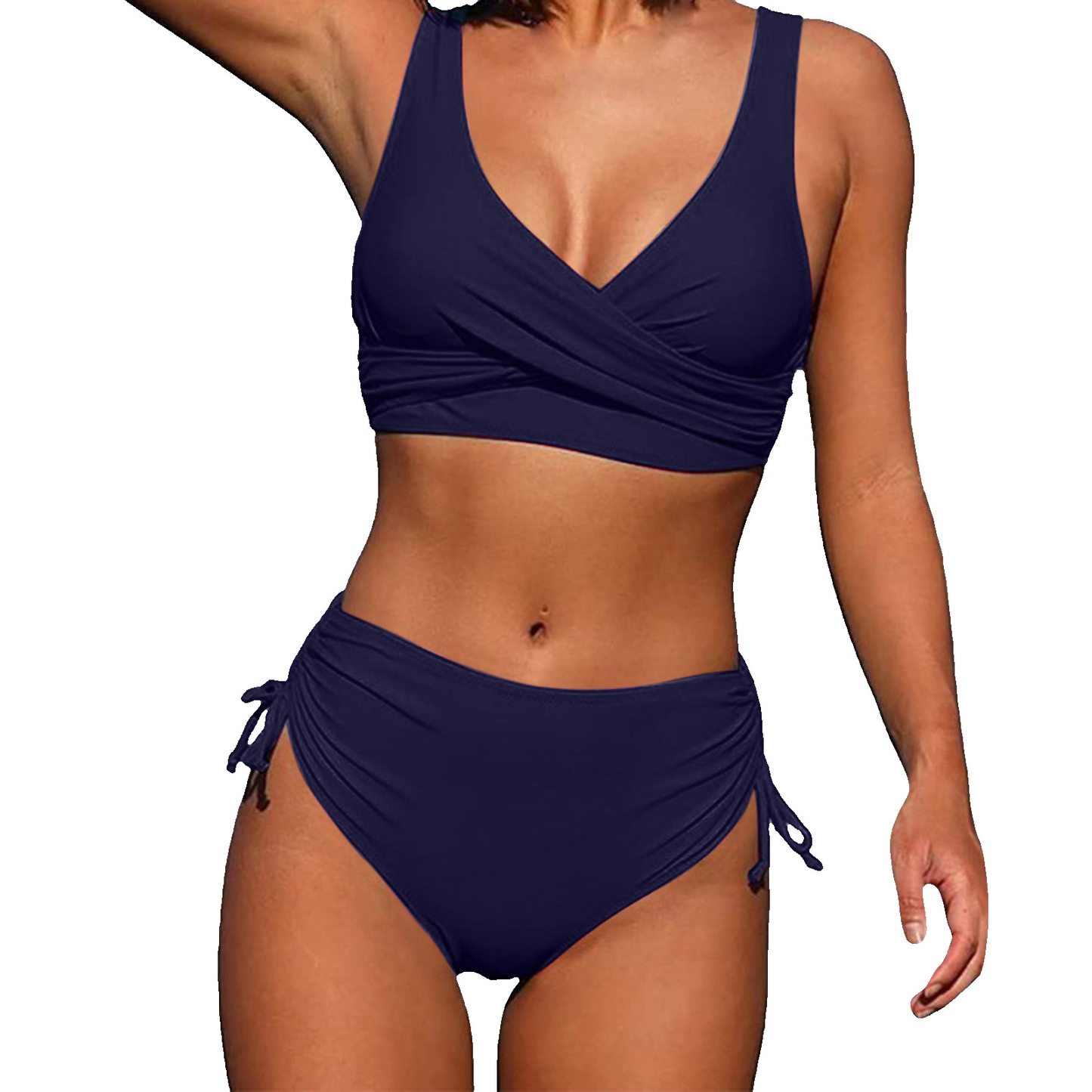 Dawn timeless high-waisted bikini, shaping silhouette with customizable fit for confident summer style
