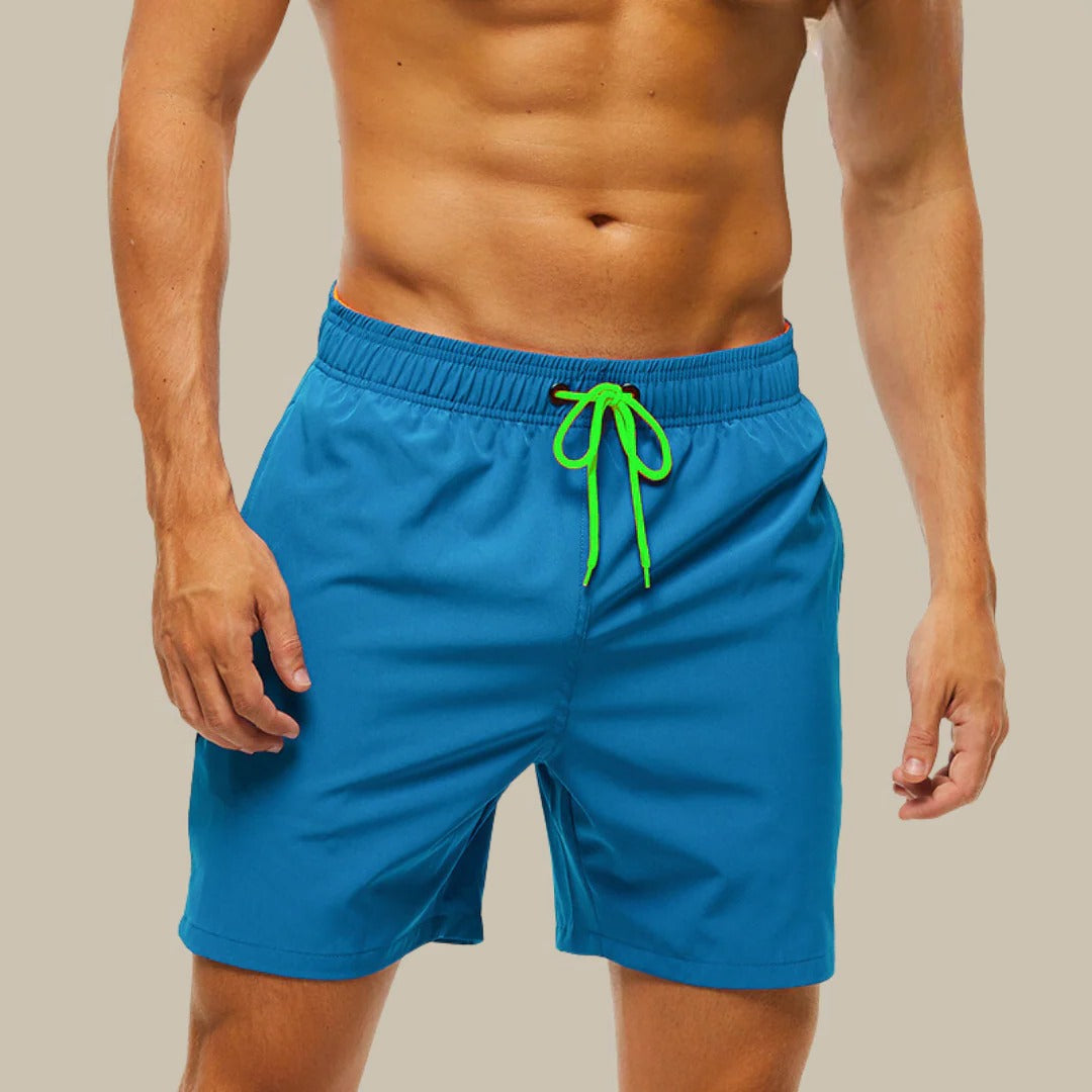 Men's navy blue swim shorts relaxed fit quick-dry lightweight casual beach boardshorts