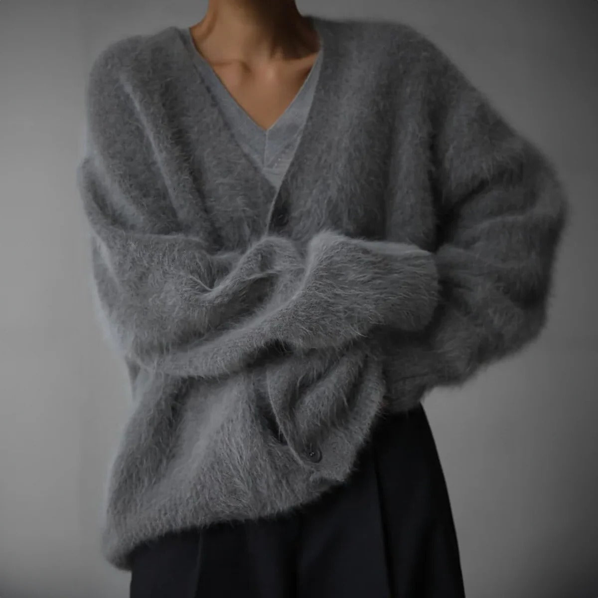 Women's lightweight neutral cardigan regular fit soft cozy layering piece for casual or semi-formal wear