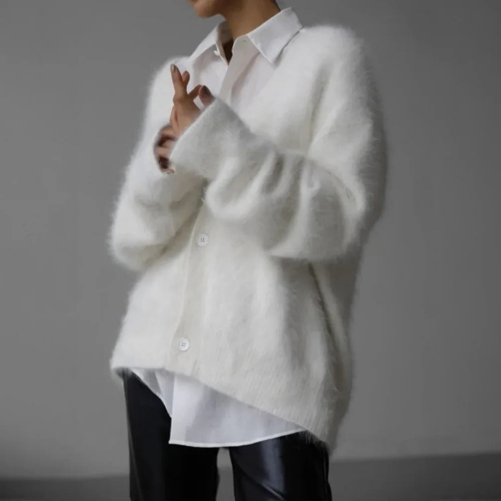 Women's lightweight neutral cardigan, relaxed regular fit, versatile layering piece for casual to semi-formal wear
