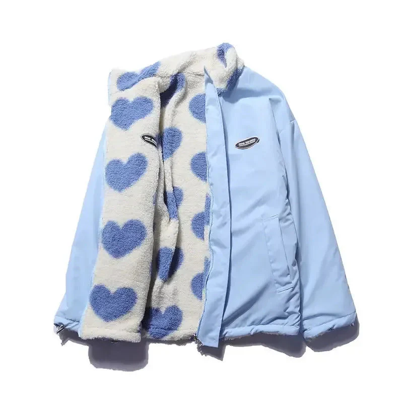 Mavie reversible plush jacket in cozy fleece with windproof shell and relaxed fit
