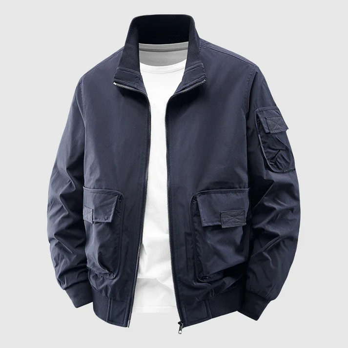 Men's heavyweight utility bomber jacket wind resistant rugged style with reinforced pockets