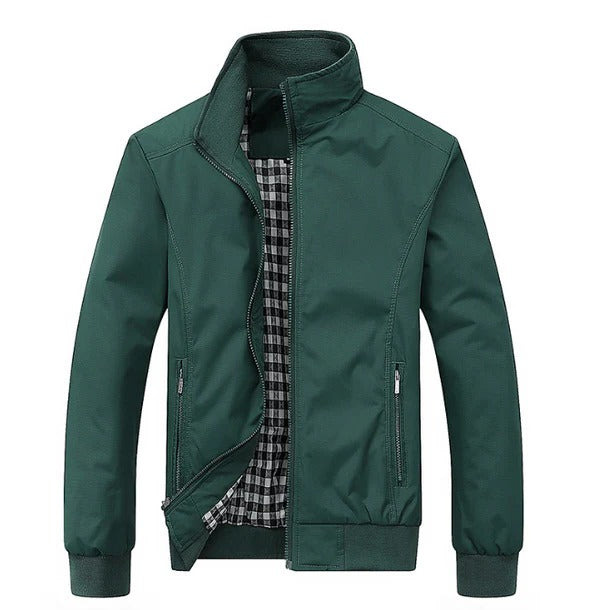 Men's lightweight windproof jacket in neutral tone, regular fit with breathable shell for spring and fall