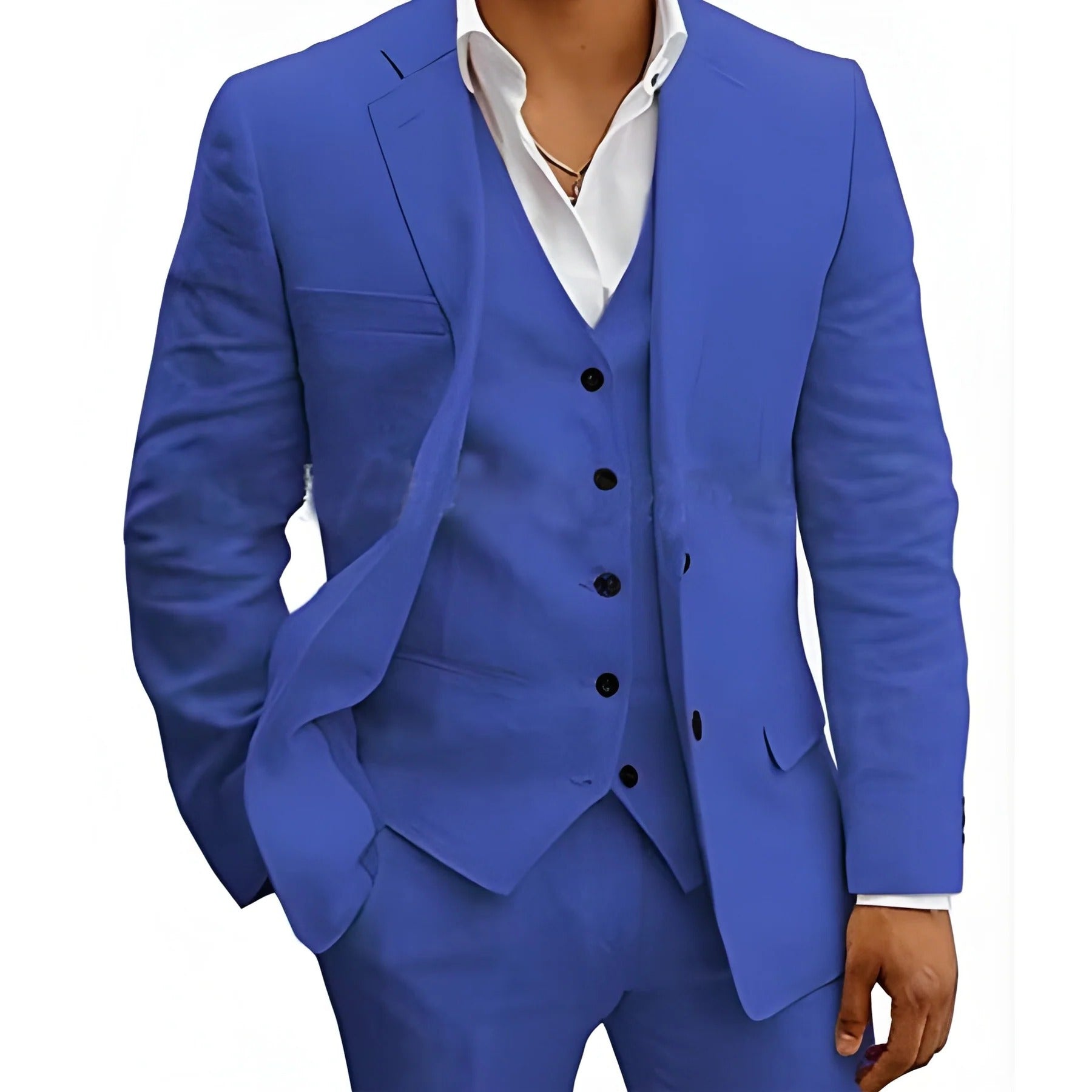 Men's lightweight 3-piece summer suit set in breathable fabric, tailored fit for weddings and beach parties