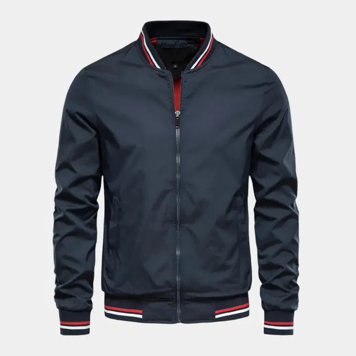 Lightweight everyday bomber jacket with clean silhouette, soft lining, and versatile straight cut