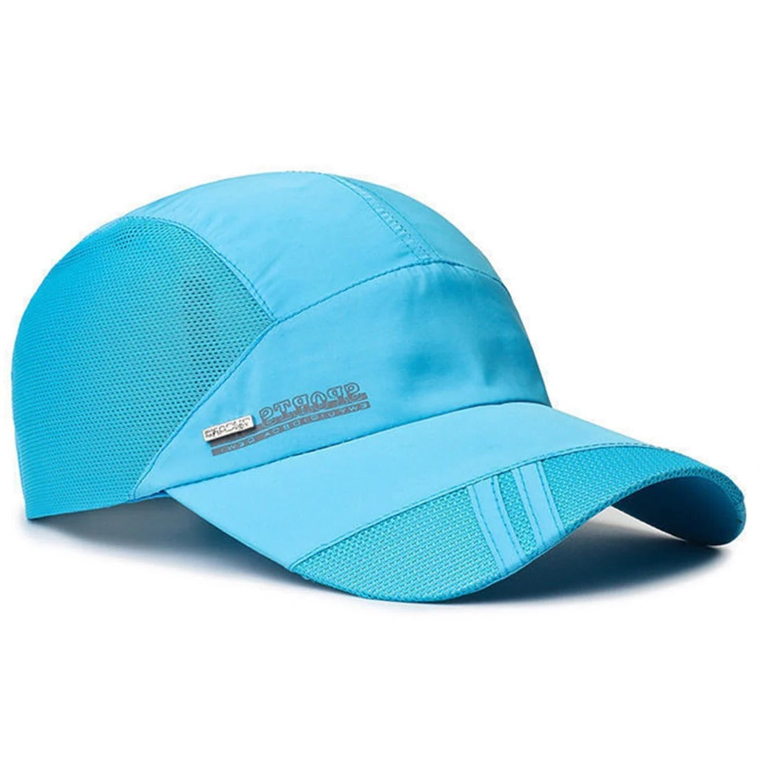 Lightweight sports cap with breathable mesh panels, quick-dry fabric, perfect for running and outdoor activities
