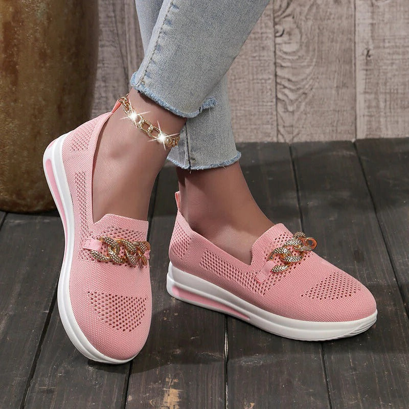 TrendAura women's slip-on loafer shoes with structured support and clean versatile silhouette