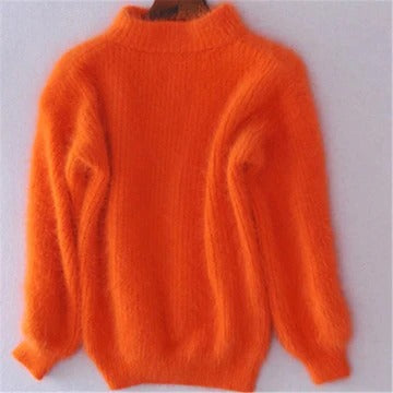 Women's solid color relaxed-fit knitted sweater lightweight breathable everyday versatile style