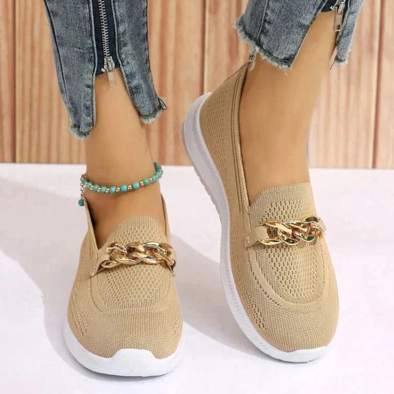 Women's no-lace slip-on shoes lightweight everyday casual style with adjustable closure system