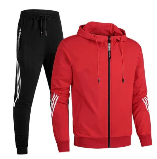 Lightweight everyday tracksuit in neutral tones, loose straight-leg fit with breathable fabric for daily wear