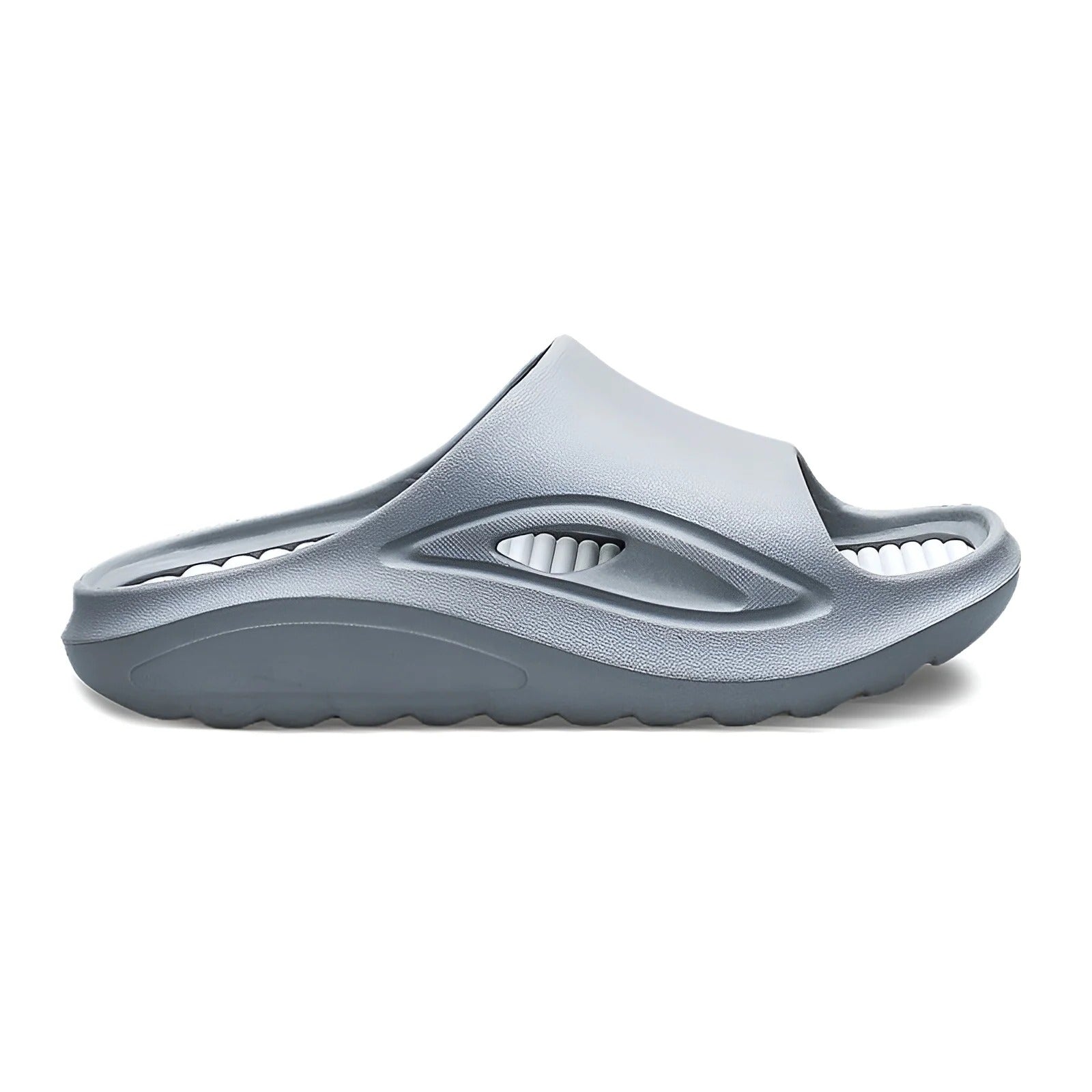 Unisex structured flip flops with grip-patterned sole designed for indoor and outdoor everyday wear