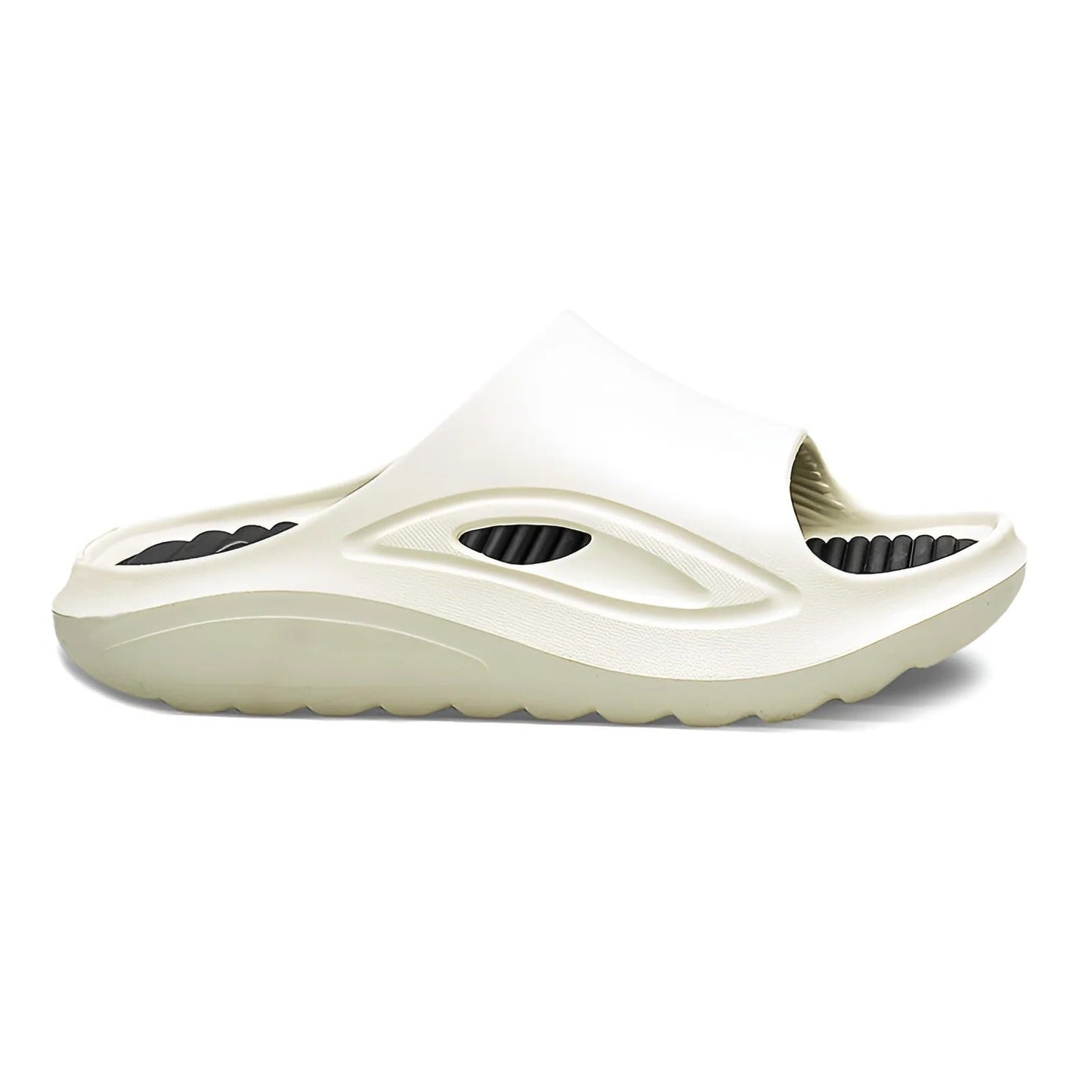 Unisex structured flip flops with grip-patterned sole designed for indoor and outdoor everyday wear
